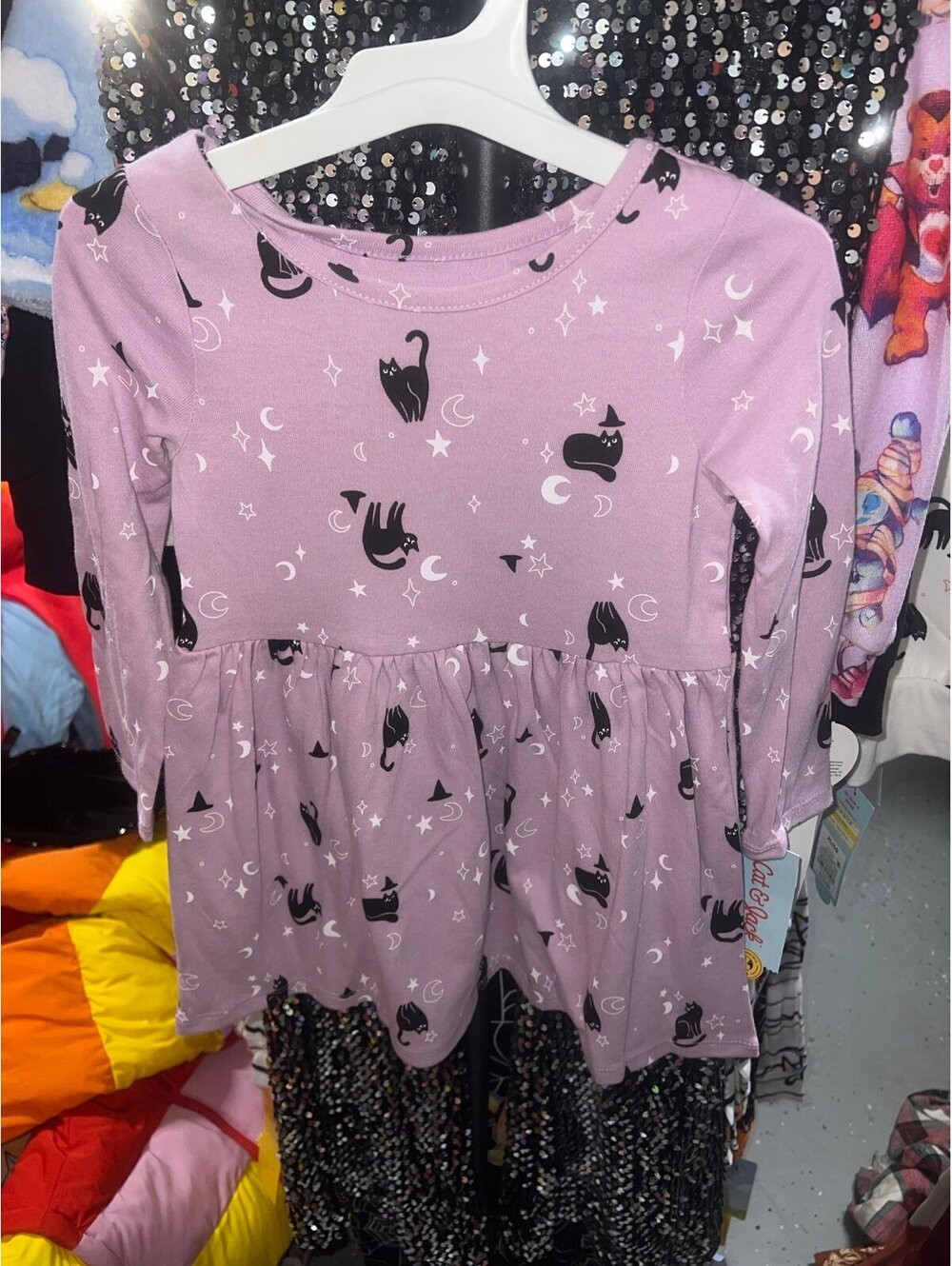 Girls Halloween dress with black cat size 3t